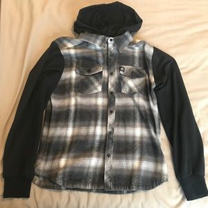 SOLD Men's metal mulisha hooded flannel